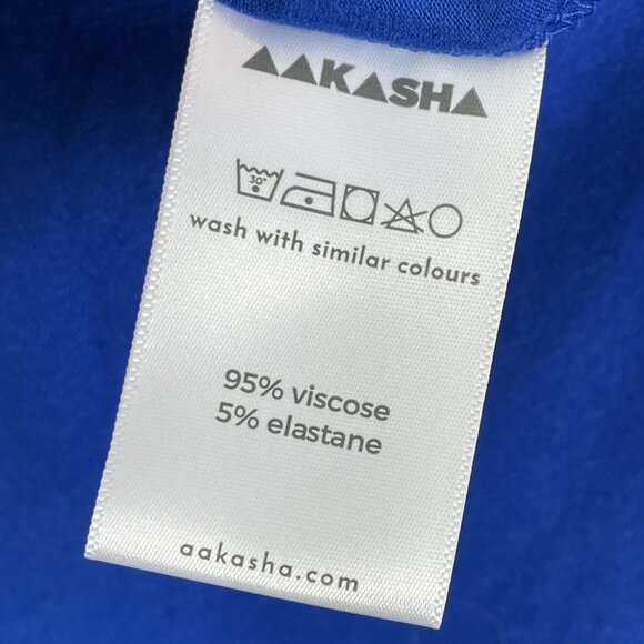 NEW Aakasha Womens Medium Blue One Shoulder Asymmetrical Maxi Dress - Picture 6 of 10